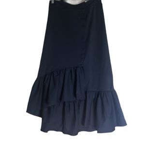 Du Jour Button Front Knit Skirt Flounce